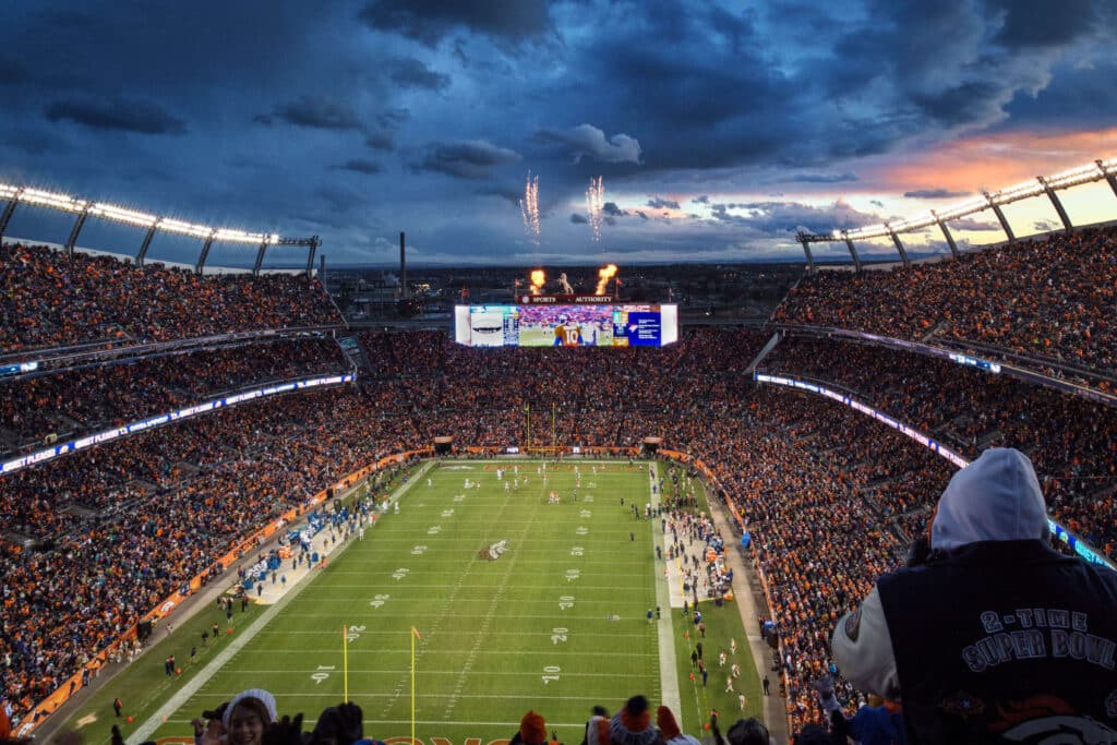 Denver Broncos playing at Empower Field at Mile High in Denver