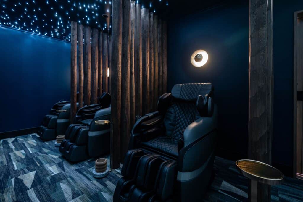 Oakwell’s soothing Relaxation Lounge with zero-gravity massage technology