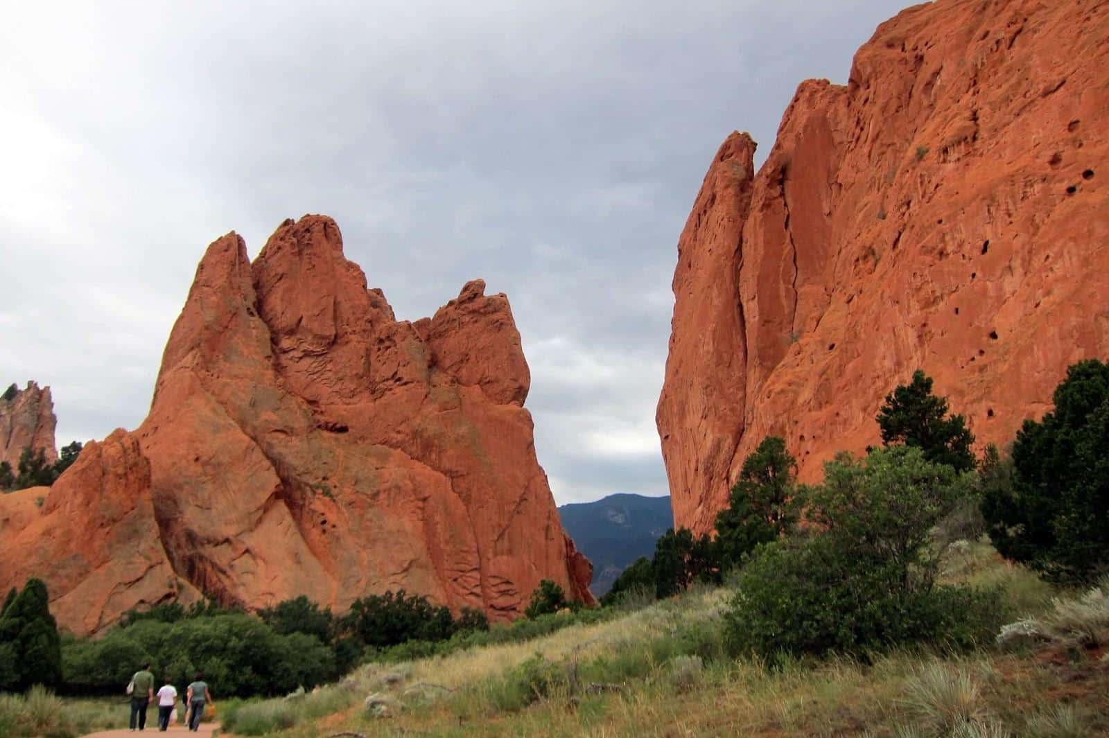 rocks at Garden of the Gods and people walking on path