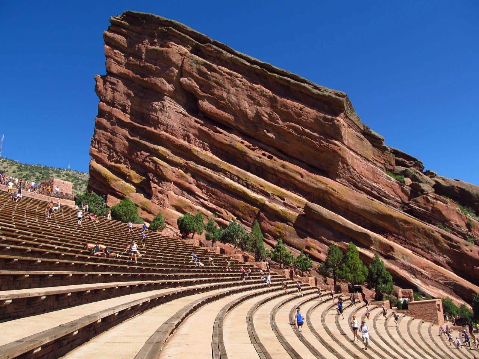 people at Red Rocks Amphitheatre 