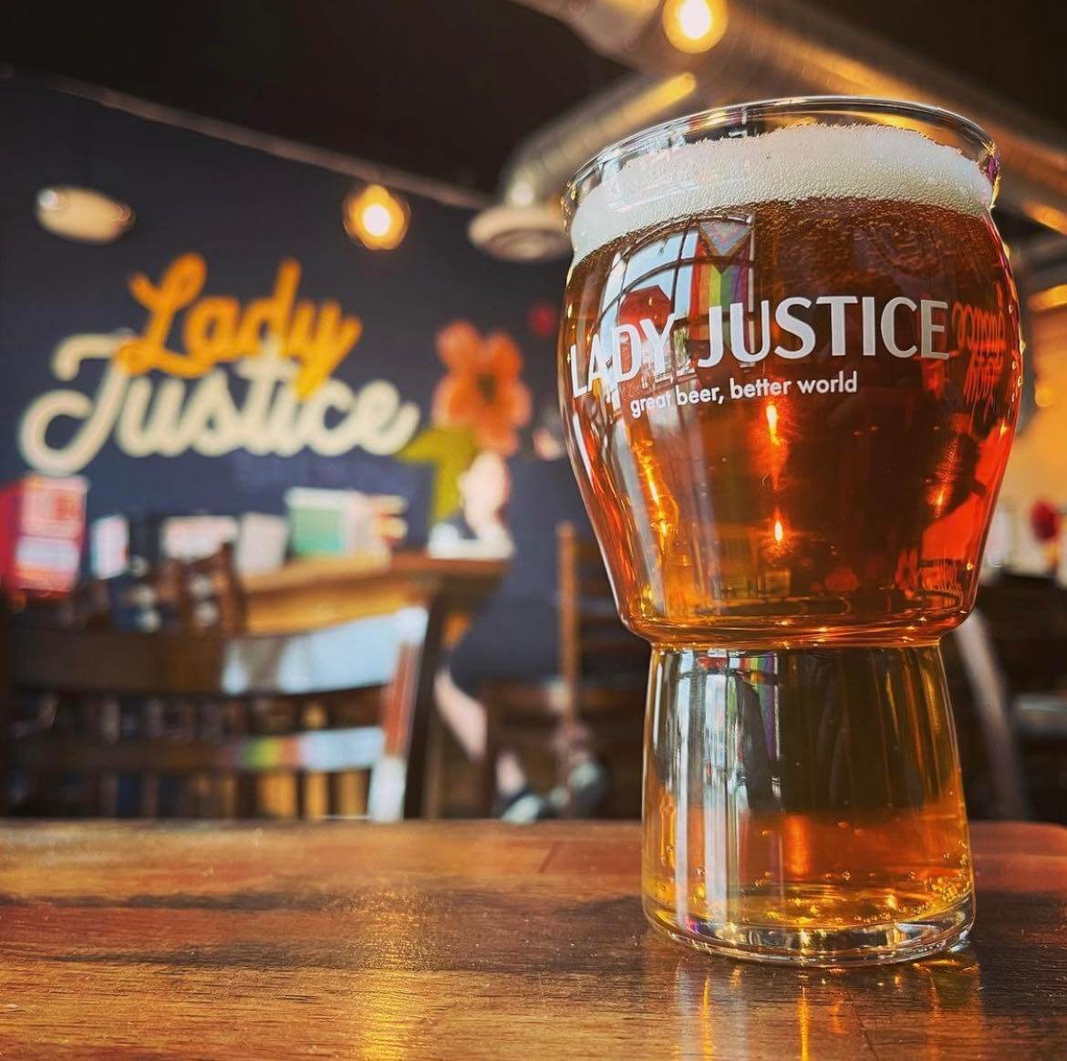 Beer in Lady Justice Brewing glass