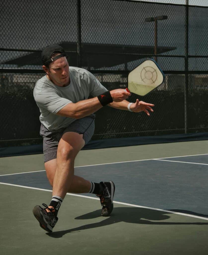 Man playing pickleball