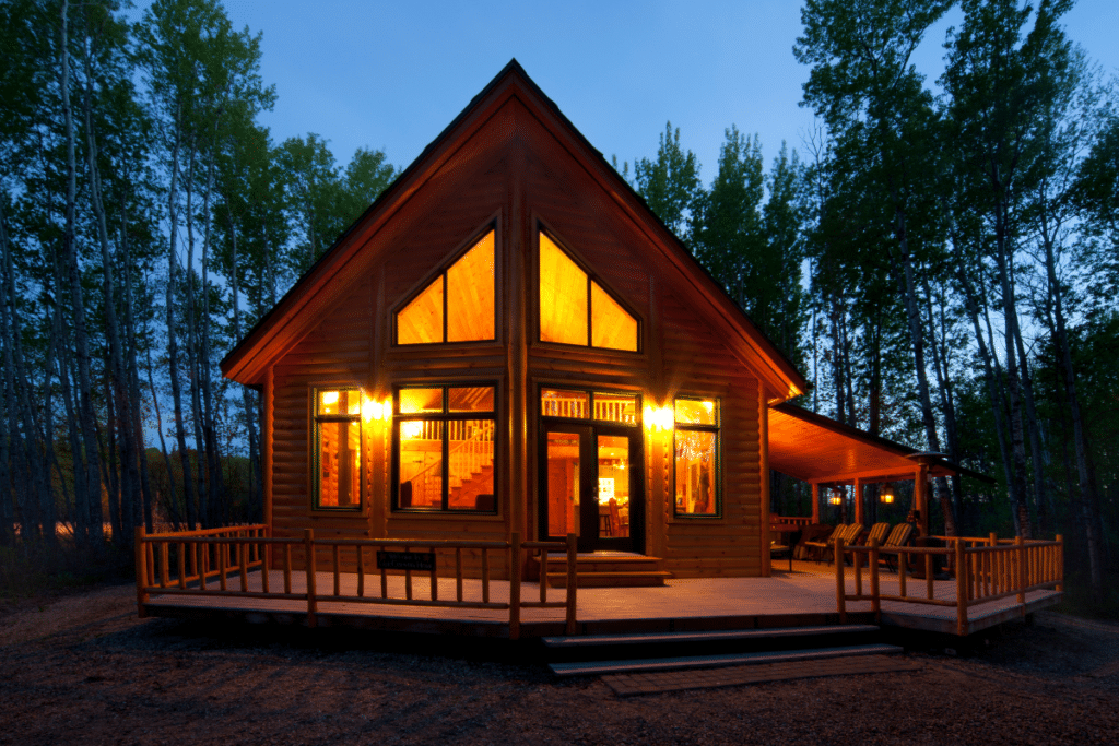 Idyllic cabin in the woods