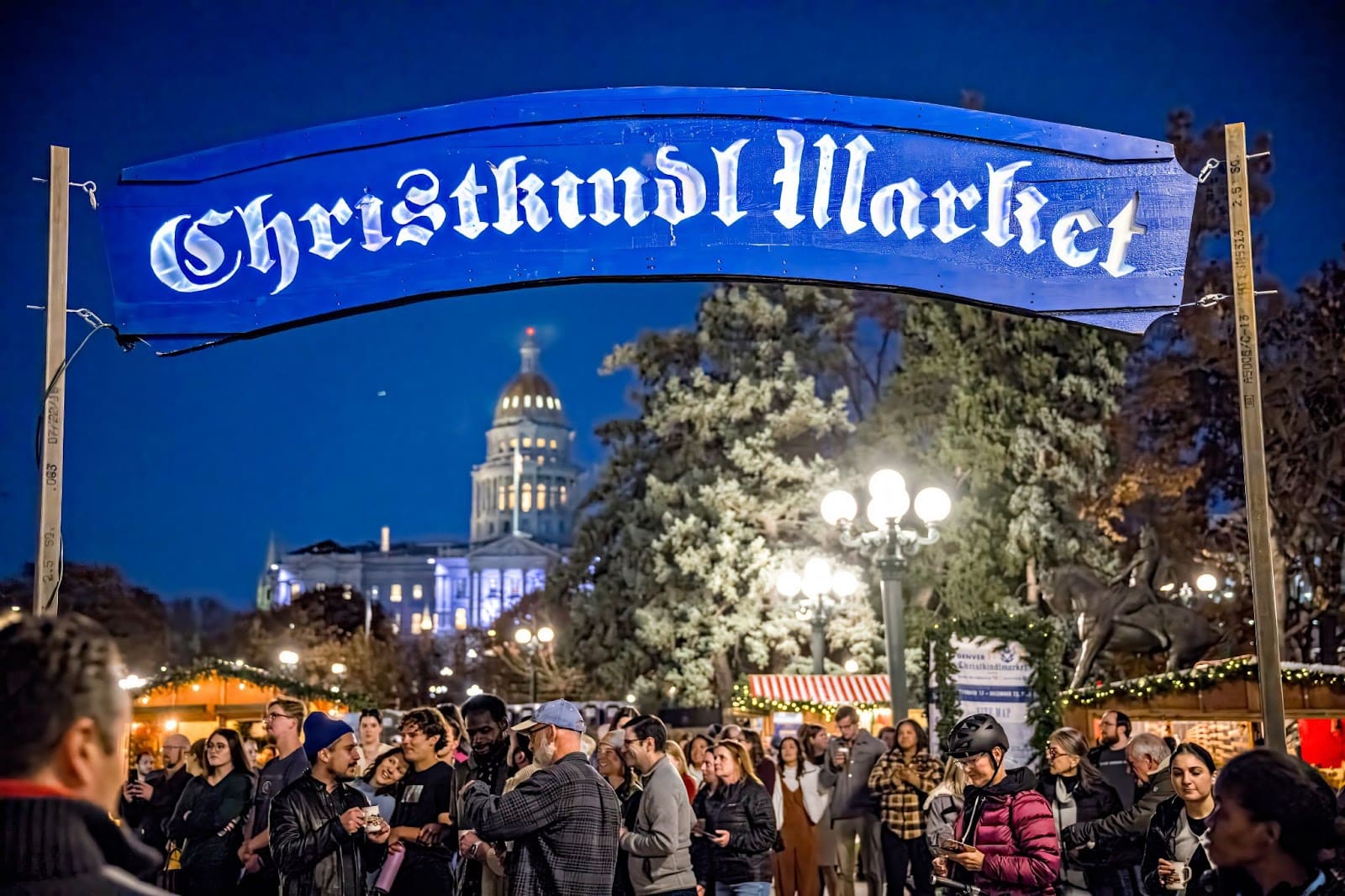 People at Christkindlmarket in Denver