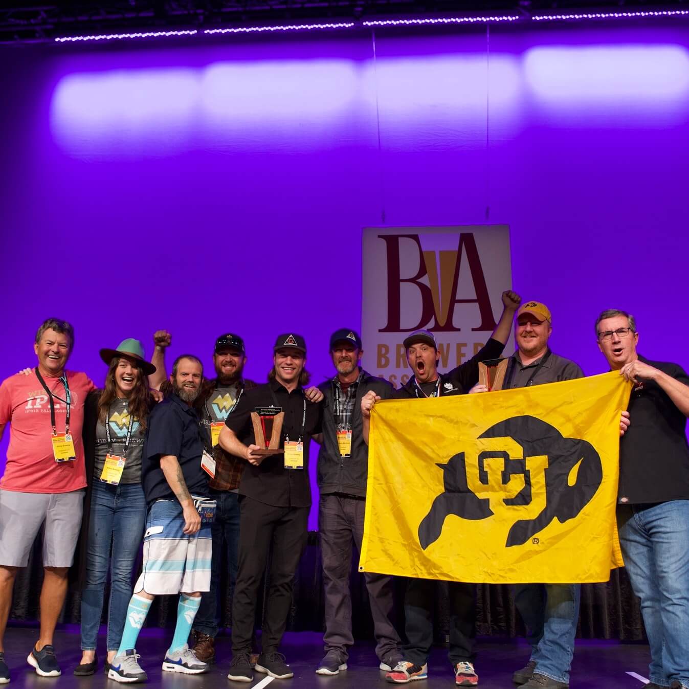 Wibby Brewing team winning an award at the Great American Beer Festival