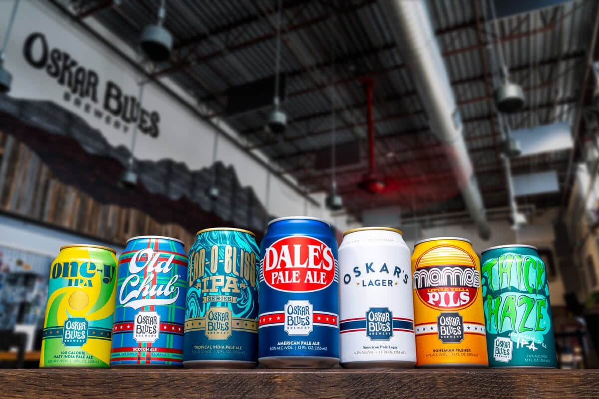 Oskar Blues Brewery beer cans