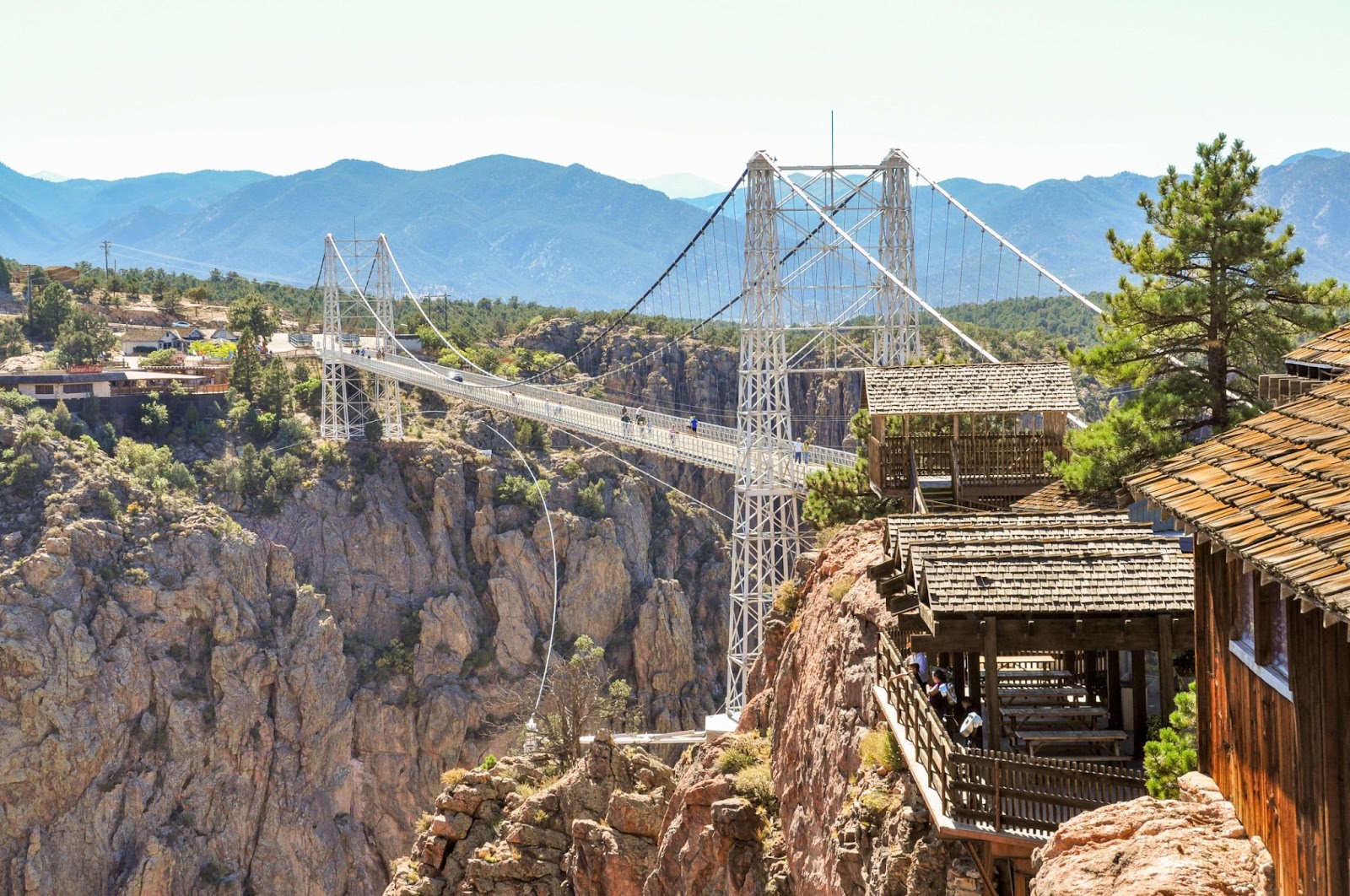 The Royal Gorge Bridge and surrounding scenery in Cañon City, Colorado