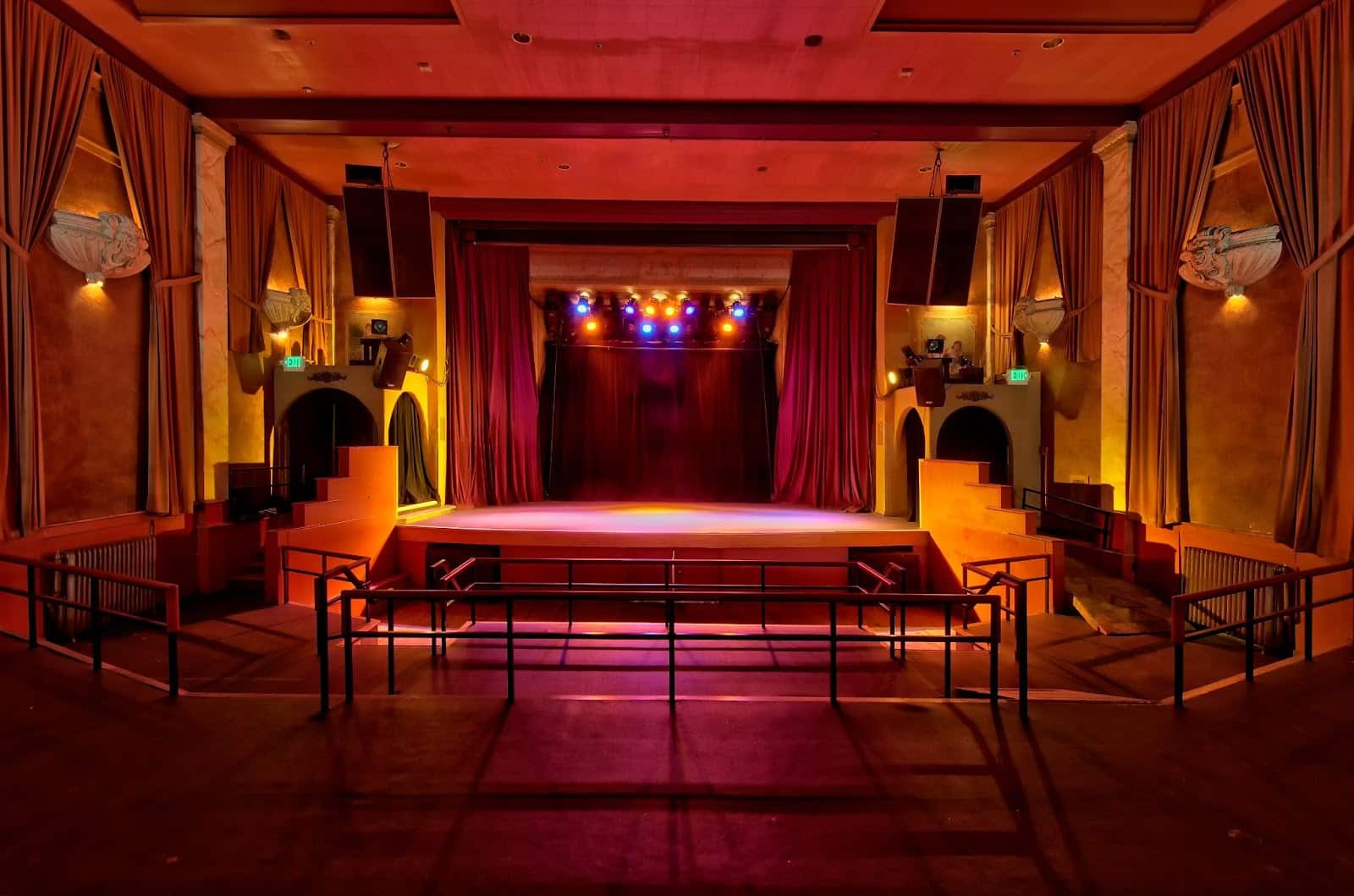 The stage at Slow Pulp concert venue in Denver