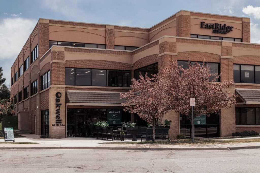 An outside view of Oakwell’s Highlands Ranch location in Denver, Colorado