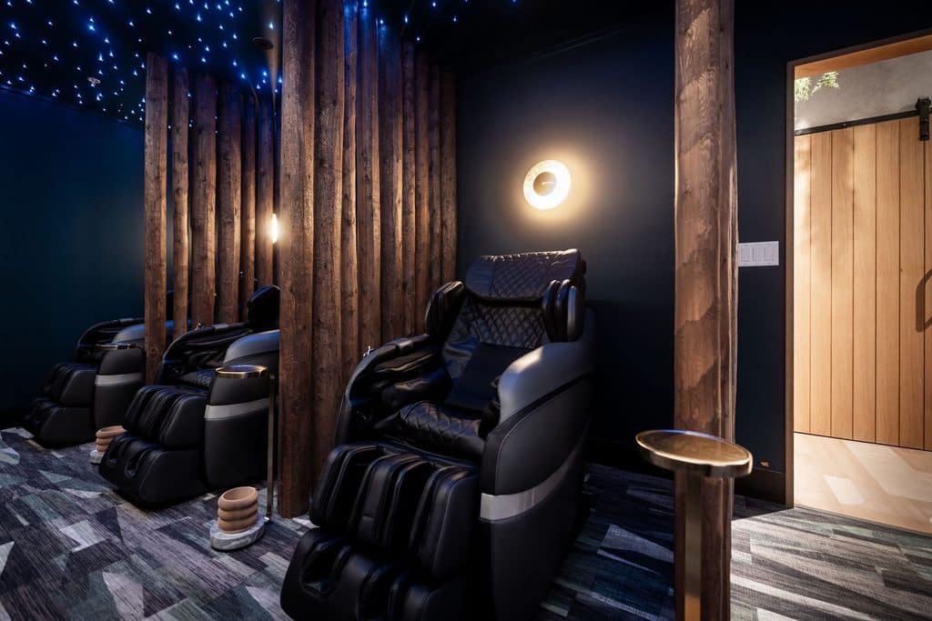 Oakwell’s Relaxation Lounge with zero-gravity massage experiences.